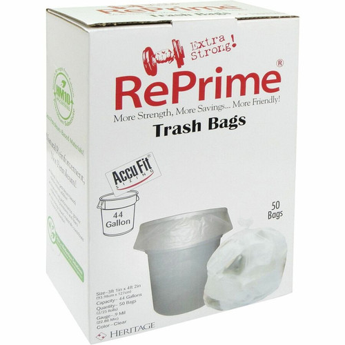 Heritage RePrime AccuFit 44-gal Can Liners - 44 gal Capacity - 37" Width x 50" Length - 0.90 mil - (HERH7450TCRC1CT)