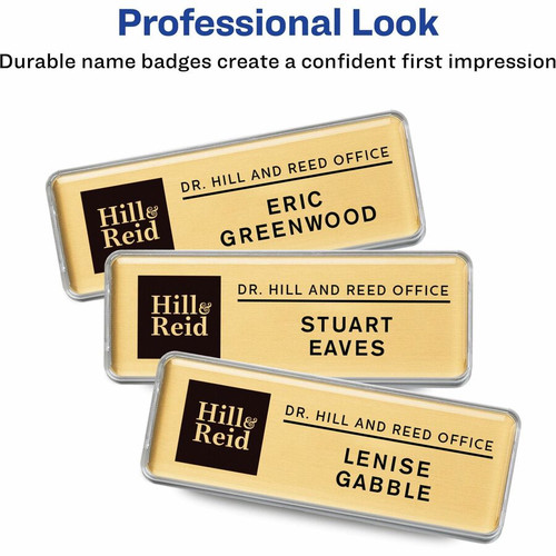 The Mighty Badge Mighty Badge Professional Reusable Name Badge System - Gold (AVE71203)