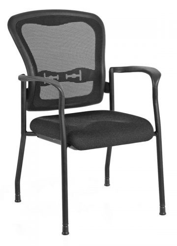 MOS7804G, 7804G,Spice Mesh Back Guest Arm Chair with Glides Black Fabric