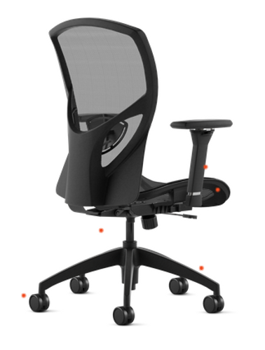 Theory 2170 High-Back Mesh Chair w/Pivot - Slide Arms (MOS2170ADJBLK)