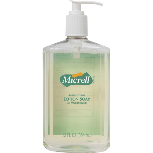Micrell Antibacterial Lotion Soap - 12 fl oz (354.9 mL) - Pump Bottle Dispenser - Kill Germs - Hand (GOJ975912)