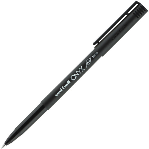uniball Onyx Rollerball Pens - Micro Pen Point - 0.5 mm Pen Point Size - Conical Pen Point - (UBC60040)