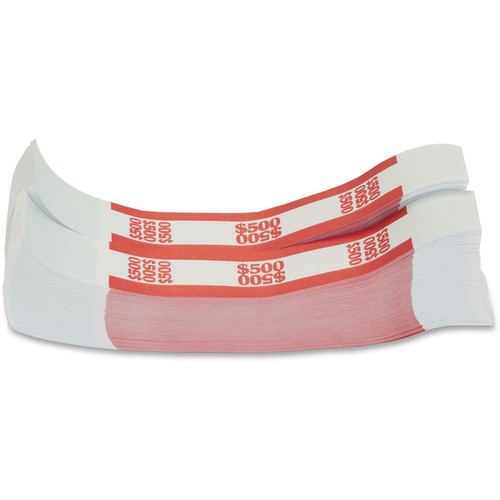 PAP-R Currency Straps - 1.25" Width - Total $500 in $5 Denomination - Self-sealing, Self-adhesive, (PQP400500)