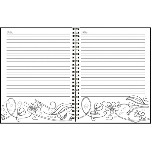 House of Doolittle Doodle Notes Spiral Notebook - 111 Pages - Spiral Bound - 7" x 9" - Black & - - (HOD78190)