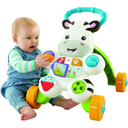 Fisher-Price Learn with Me Zebra Walker - Two Ways to Play - Teaches ABC's - 123's and More (FIPDKH80)