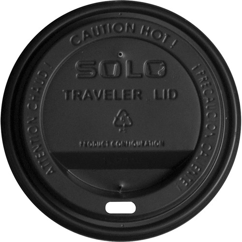 Solo Traveler Dome Hot Cup Lids - Dome - Plastic - 1000 / Carton - Black (SCCTLB3160004)