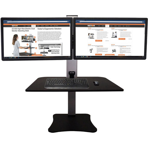 Victor High Rise Electric Triple Monitor Standing Desk - 23" to 34" Screen Support - 37.50 lb Load (VCTDC475)