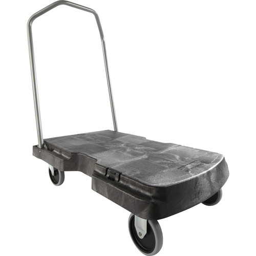 Rubbermaid Commercial Utility Duty Triple Trolley - Push/Pull Handle - 500 lb Capacity - 5" Caster (RCP440100BK)