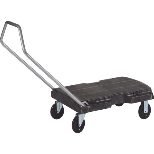 Rubbermaid Commercial Utility Duty Triple Trolley - Push/Pull Handle - 500 lb Capacity - 5" Caster (RCP440100BK)