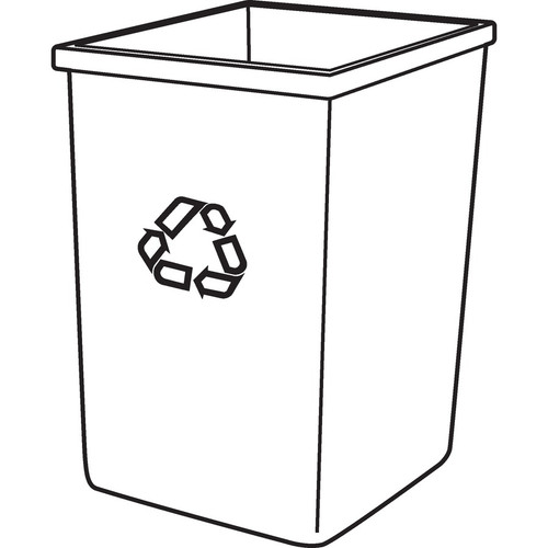 Rubbermaid Commercial Untouchable Square Recycling Container - 35 gal Capacity - Square - Easy to - (RCP395873BLU)