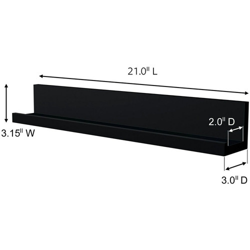 Command Picture Ledge - 3" x 3" x 21" x - Plastic - 1 Each - Gray (MMMHOM21SES)