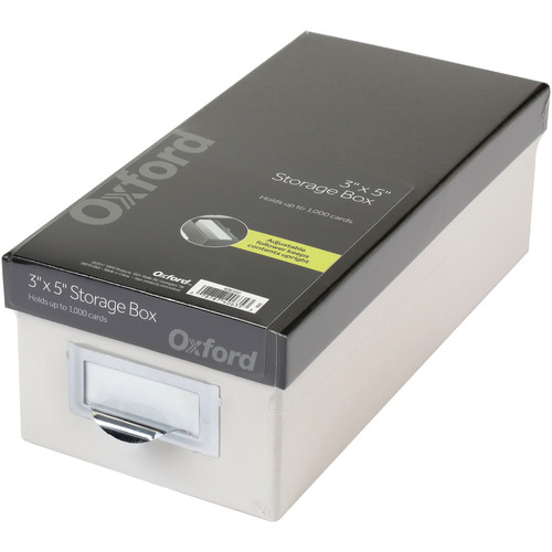 Oxford 3x5 Index Card Storage Box - External Dimensions: 11.5" Length x 5.5" Width x 3.9" Height - (OXF406350)