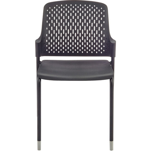 Safco Next Stack Chair - Black Polypropylene Seat - Black Polypropylene Back - Tubular Steel Frame (SAF4287BL)