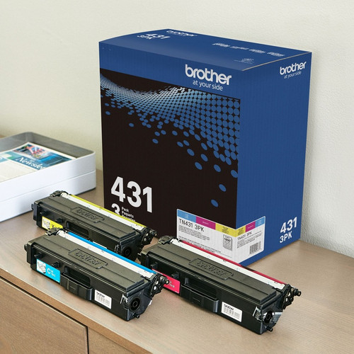 Brother TN-431 Original Standard Yield Laser Toner Cartridge - Multi-pack - Cyan, Magenta, Yellow - (BRTTN4313PK)