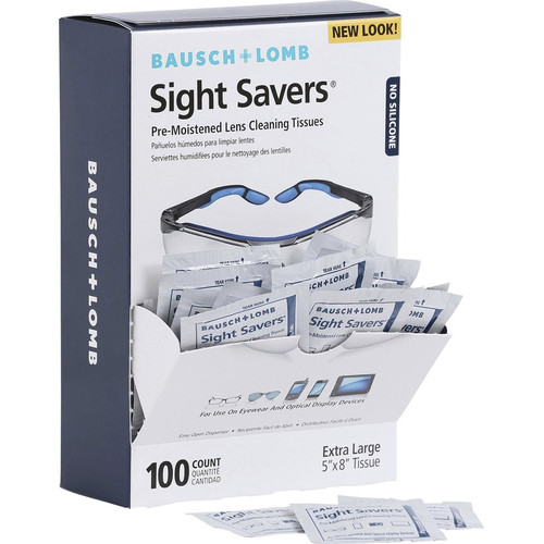 Bausch + Lomb Sight Savers Lens Cleaning Tissues - For Reading Glasses, Eyeglasses, Monitor, Camera (BAL8574GMCT)