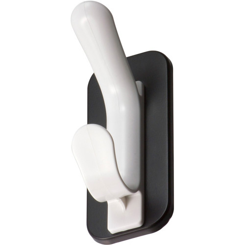 Lorell Magnetic Double Coat Hook - for Coat, Clothes - Plastic - White - 1 Each (LLR02872)