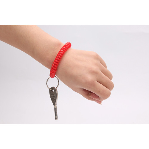 Sparco Split Ring Wrist Coil Key Holders - 2.1" x 2.1" x 2.4" - 6 / Pack - Red (SPR02883)
