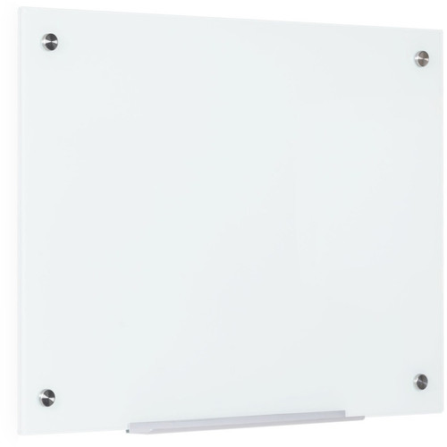 Bi-silque Dry-Erase Glass Board - 24" (2 ft) Width x 36" (3 ft) Height - White Tempered Glass - - - (BVCGL074407)