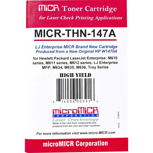 microMICR MICR Standard Yield Laser Toner Cartridge - Alternative for HP 147A - Black - 1 Each - (MCMMICRTHN147)