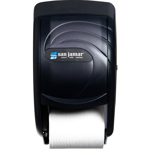 San Jamar Duett Standard Bath Tissue Dispenser - Roll Dispenser - 2 x Roll - 12.8" Height x 7.5" x (SJMR3590TBK)