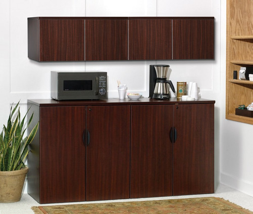 MOSPL152/MOSPL2080H/MOSPL44LD, Office Credenza with Wall Mount Storage Cabinet