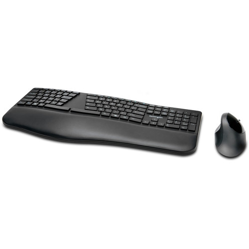 Kensington Pro Fit Ergo Wireless Keyboard/Mouse - Wireless Bluetooth/RF - Wireless Bluetooth/RF - 5 (KMW75406)