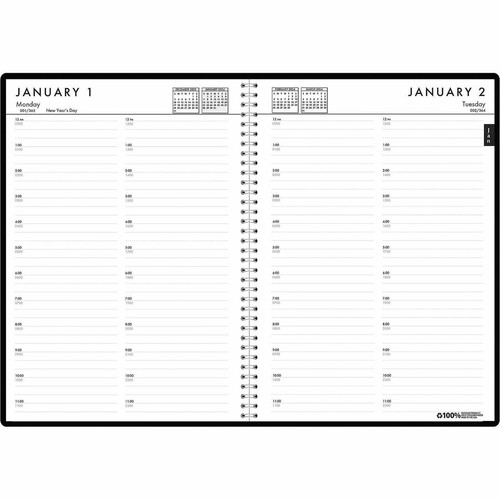 House of Doolittle Recycled Daily/Monthly 24/7 Appointment Planner - Julian Dates - Daily, Monthly (HOD289632)