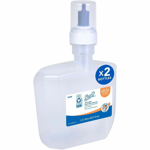 Scott Antiseptic Foam Skin Cleanser - 2.53 lb - Bottle Dispenser - Hand, Skin - Clear - Unscented, (KCC91595)