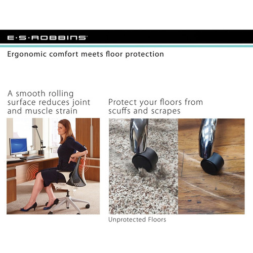 ES ROBBINS EverLife Chair Mat with Lip - Pile Carpet - 48" Length x 36" Width - Lip Size 10" Length (ESR124054)