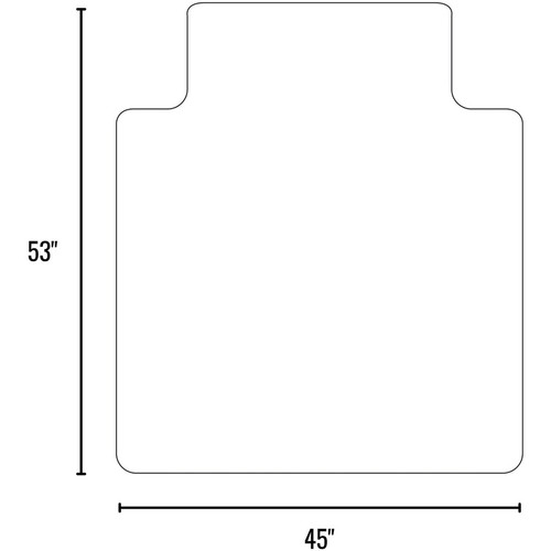 ES ROBBINS EverLife Chair Mat with Lip - Pile Carpet - 53" Length x 45" Width - Lip Size 12" Length (ESR124154)