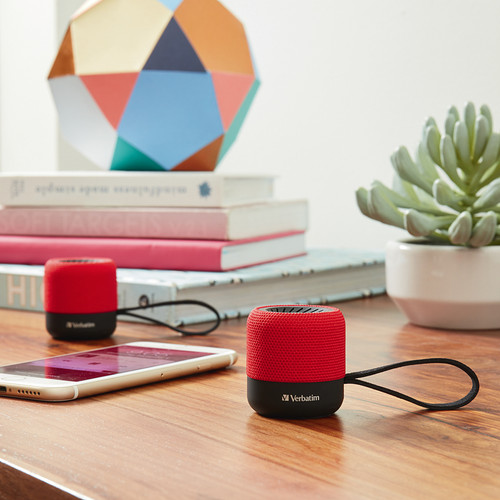Verbatim Bluetooth Speaker System - Red - 100 Hz to 20 kHz - TrueWireless Stereo - Battery - 1 Pack (VER70230)