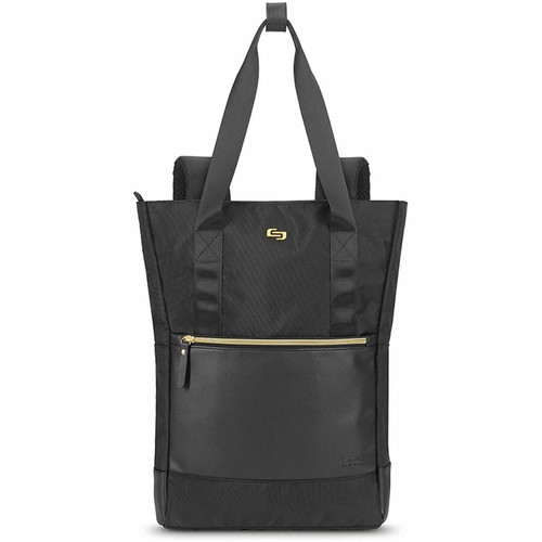 Solo PARKER Carrying Case (Tote) for 15.6" Notebook - Classic Black, Gold - Polyster Body - Strap, (USLEXE8014)