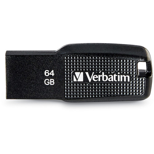 Verbatim 64GB Ergo USB Flash Drive - Black - The Verbatim Ergo USB drive features an ergonomic for (VER70877)