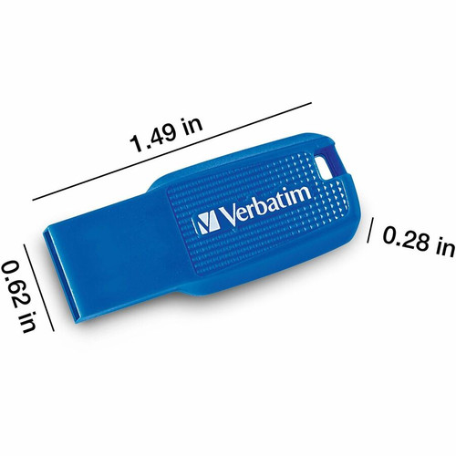 Verbatim 64GB Ergo USB 3.0 Flash Drive - Blue - The Verbatim Ergo USB drive features an ergonomic (VER70879)