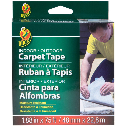Duck Brand Indoor/Outdoor Carpet Tape - 25 yd Length x 1.88" Width - 1 / Roll - White (DUC286372)