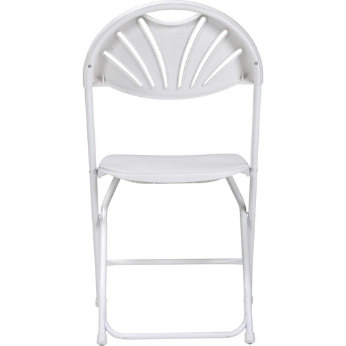 Dorel Zown Premium Fan Back Folding Chair - White Seat - White Polyethylene Back - White Powder - - (CSC60542WHT8E)