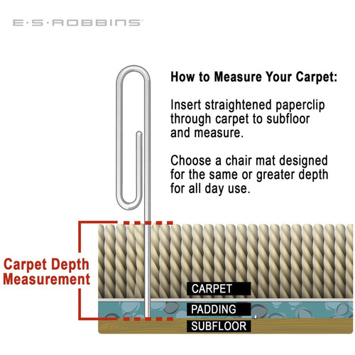 ES ROBBINS Sit or Stand Mat with Lip - Pile Carpet - 53" Length x 36" Width - Lip Size 18" Length x (ESR184619)
