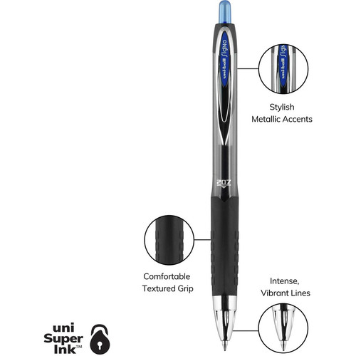 uniball 207 Gel Pen - Medium Pen Point - 0.7 mm Pen Point Size - Refillable - Retractable - (UBC45532PP)