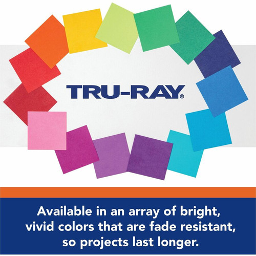 Tru-Ray Construction Paper - Project, Bulletin Board - 12"Width x 9"Length - 50 / Pack - Shocking - (PAC103013)