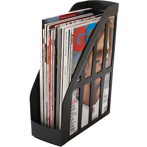 Storex Value Line Recycled Magazine File - Black - Plastic - 1 Each (STX70167U06C)