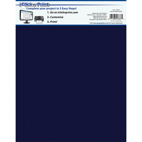 Geographics Recycled Certificate Holder - Navy - 30% Recycled - 5 / Pack (GEO47837)