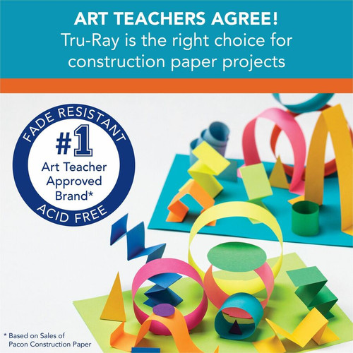 Tru-Ray Construction Paper - Art Project - 18"Width x 12"Length - 50 / Pack - Atomic Blue - (PAC103401)