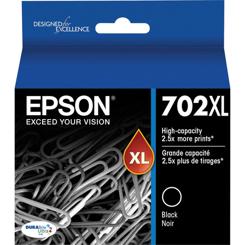 Epson DURABrite Ultra T702XL Original High Yield Inkjet Ink Cartridge - Black - 1 Each - Inkjet - - (EPST702XL120S)