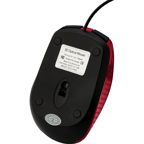 Verbatim Corded Notebook Optical Mouse - Red - Optical - Cable - Red - 1 Pack - USB Type A - Scroll (VER99742)