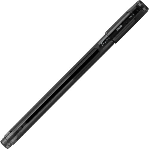 Integra Quick Dry Gel Ink Stick Pen - 0.7 mm Pen Point Size - Black Gel-based Ink - 1 Dozen (ITA99692)