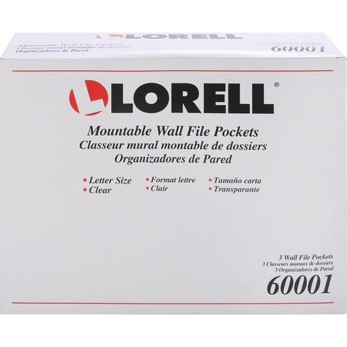 Lorell Wall File Pockets - 14.8" Height x 13.1" Width x 4.3" Depth - Clear - 3 / Pack (LLR60001)