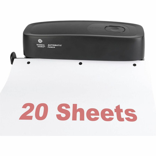 Business Source Electric Hole Punch - 3 Punch Head(s) - 10 Sheet of 20lb Paper - 9/32" Punch Size - (BSN00083)