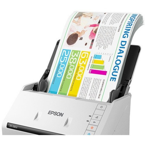 Epson DS-530 II Large Format ADF Scanner - 600 dpi Optical - 30-bit Color - 24-bit Grayscale - 35 - (EPSB11B261202)