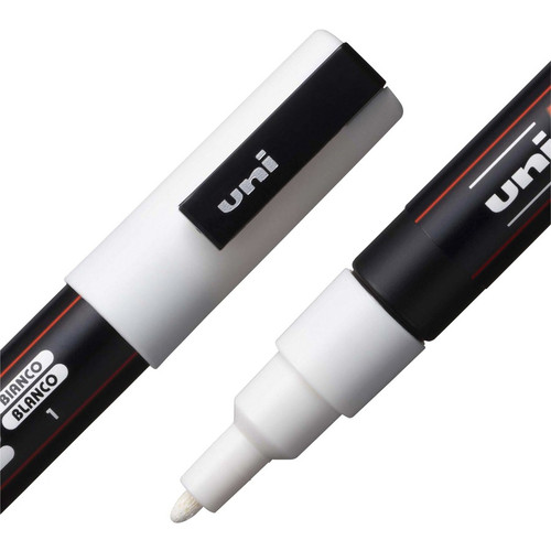 uni Posca PC-3M Paint Markers - Fine Marker Point - White Water Based, Pigment-based Ink - 6 / (UBCPC3MWHITE)
