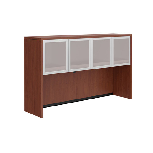 Overhead Hutch With Glass Doors - 60"W x 15"D x 36"H (MOSPL141OH/MOSPL41SGD2)